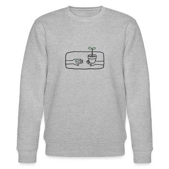Heart Plant Garden Grow - Stanley/Stella CHANGER Unisex Organic Sweatshirt - heather grey - Front - Nik (191cm) & Marisol (170cm)