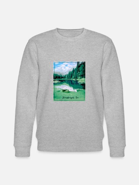 Obernberger See,landschaft,see,Tirol - Stanley/Stella Unisex Bio-Sweatshirt CHANGER - Grau meliert