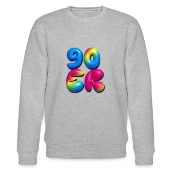 90s,retro,balloons,3d,90s,colorful - Stanley/Stella CHANGER Unisex Organic Sweatshirt - heather grey - Front - Nik (191cm) & Marisol (170cm)
