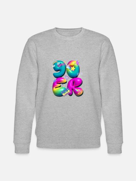 90er,retro,ballons,3d,90 er Jahre,bunt - Stanley/Stella Unisex Bio-Sweatshirt CHANGER - Grau meliert