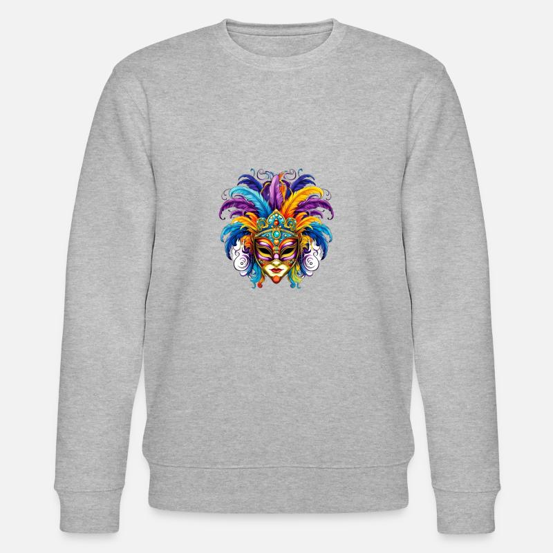 Fasching Karneval Venezianische Maske - Stanley/Stella Unisex Bio-Sweatshirt CHANGER  - Grau meliert