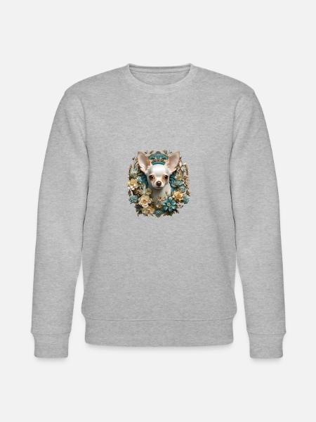 Chihuahua Hund Hunderasse - Stanley/Stella Unisex Bio-Sweatshirt CHANGER - Grau meliert