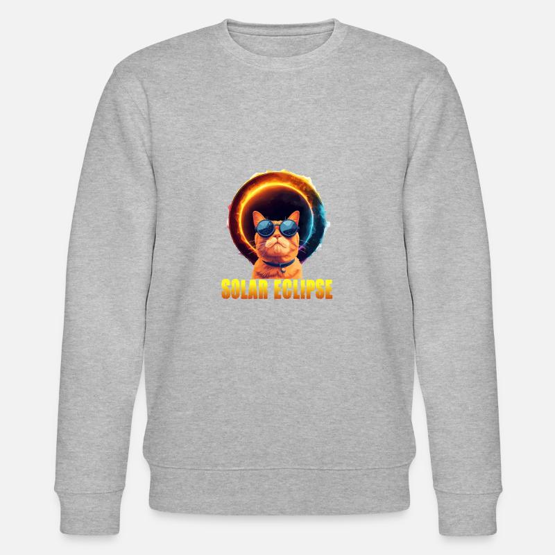 Sonnenfinsternis Katze - Stanley/Stella Unisex Bio-Sweatshirt CHANGER  - Grau meliert