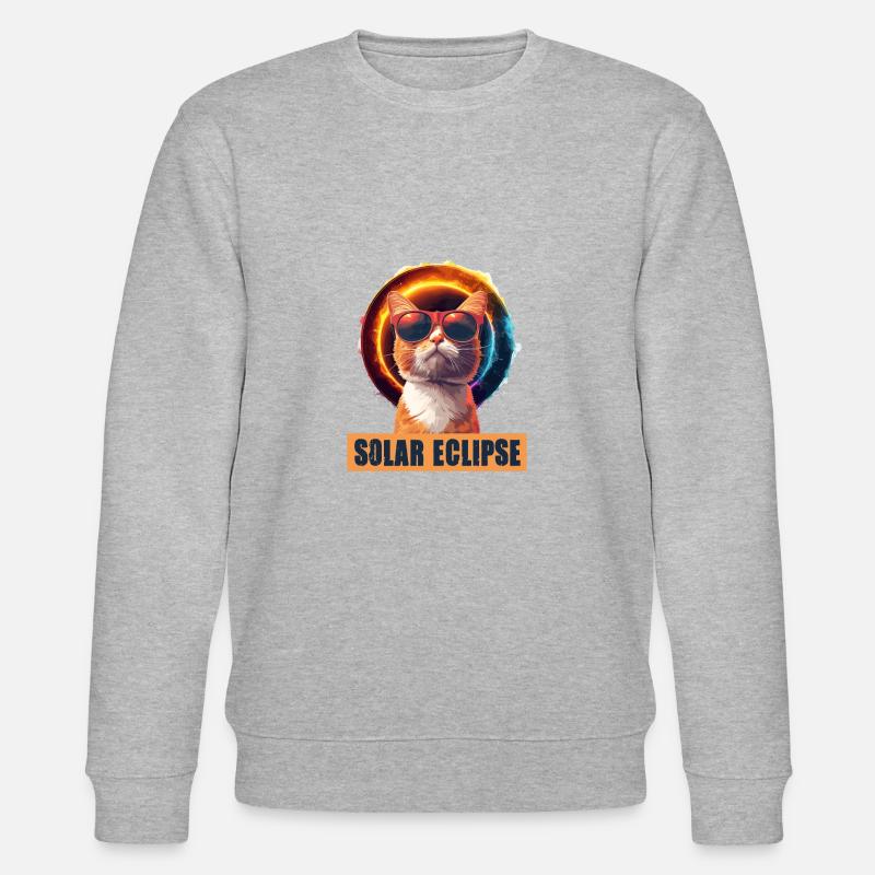 Sonnenfinsternis Katze - Stanley/Stella Unisex Bio-Sweatshirt CHANGER  - Grau meliert