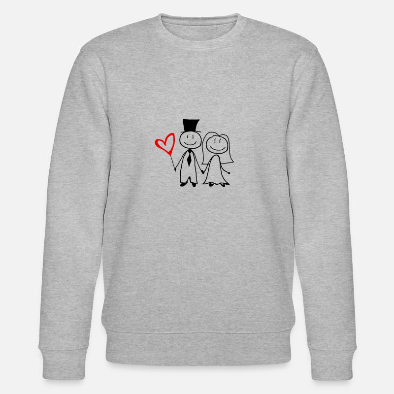 Hochzeitspärchen - Stanley/Stella Unisex Bio-Sweatshirt CHANGER  - Grau meliert