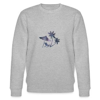 Palm trees, deck chair, parasol from the universe - Stanley/Stella CHANGER Unisex Organic Sweatshirt - heather grey - Front - Nik (191cm) & Marisol (170cm)