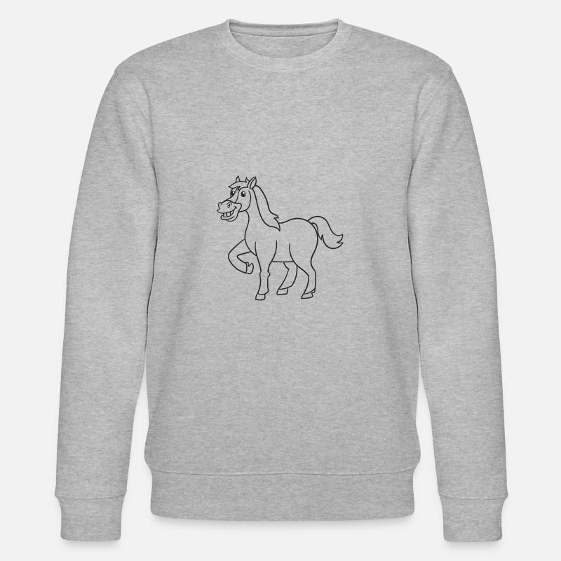 Pferd, Pferde, Geschenk, Geschenkidee - Stanley/Stella Unisex Bio-Sweatshirt CHANGER  - Grau meliert