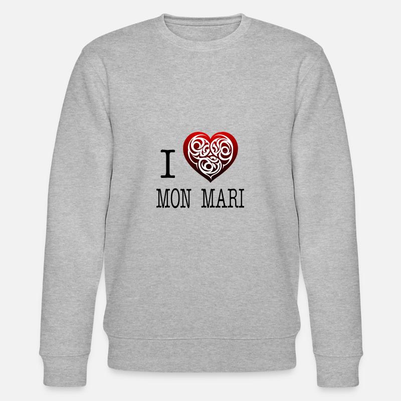 i love mon mari - Sweat bio CHANGER Stanley/Stella Unisexe - gris chiné