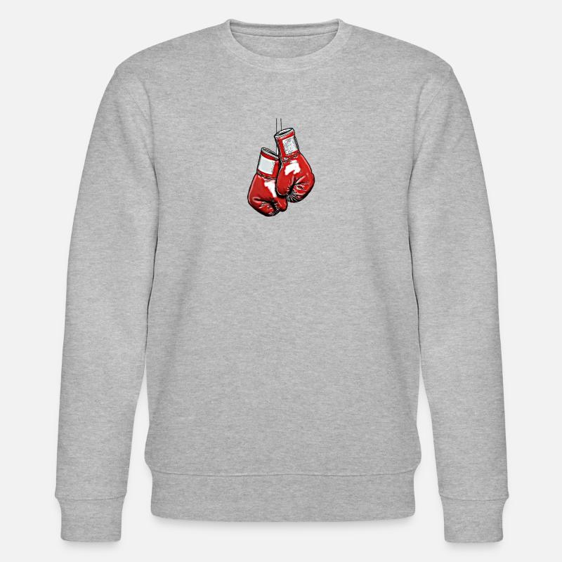 Rote Boxhandschuhe – Kraftvolle Silhouette - Stanley/Stella Unisex Bio-Sweatshirt CHANGER  - Grau meliert