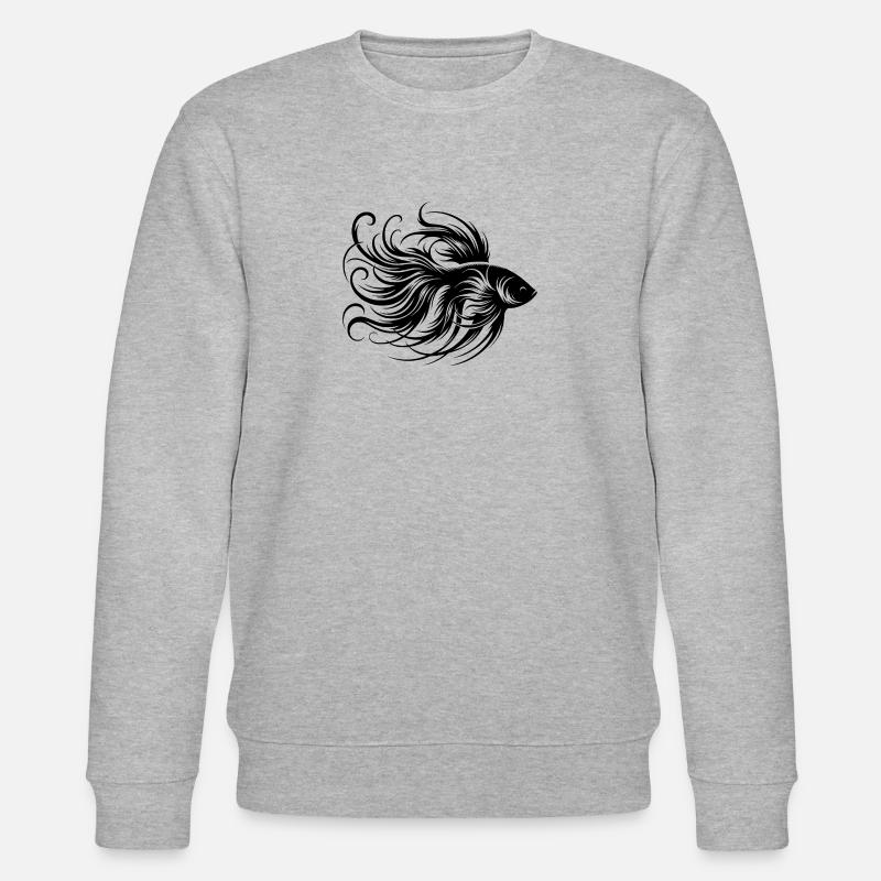 Prächtiger Kampffisch Gattung Labyrinthfisch - Stanley/Stella Unisex Bio-Sweatshirt CHANGER  - Grau meliert