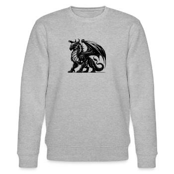 Un dragon fier et puissant avec de grandes ailes - Sweat bio CHANGER Stanley/Stella Unisexe - gris chiné - Devant - Nik (191cm) & Marisol (170cm)