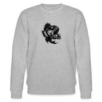 Furchteinflößender Meeresjäger mit riesigem Maul - Stanley/Stella Unisex Bio-Sweatshirt CHANGER  - Grau meliert - Vorne - Nik (191cm) & Marisol (170cm)