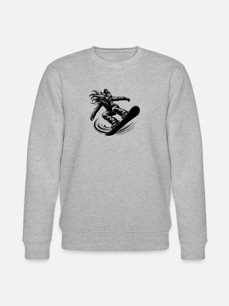 Cool snowboarder snowboarding with elegance - Stanley/Stella CHANGER Unisex Organic Sweatshirt - heather grey