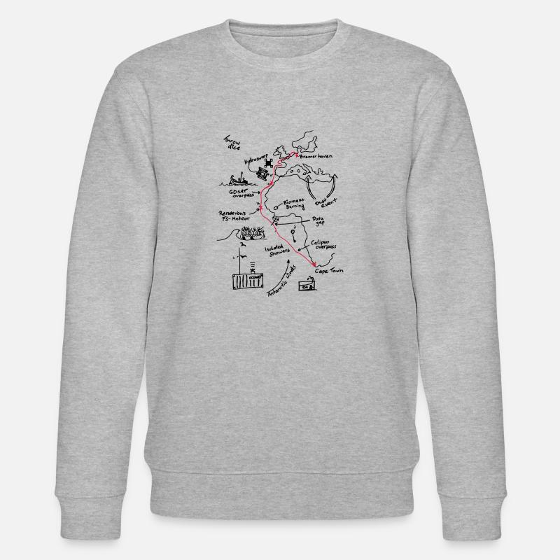 Polarstern Cruiseplot - Stanley/Stella Unisex Bio-Sweatshirt CHANGER  - Grau meliert