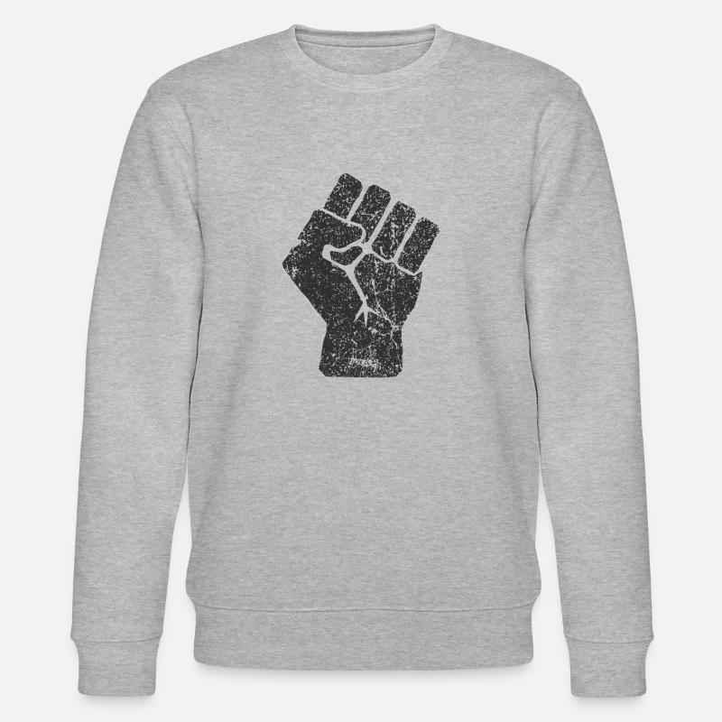 Erhöhte Faust Symbol - Stanley/Stella Unisex Bio-Sweatshirt CHANGER  - Grau meliert