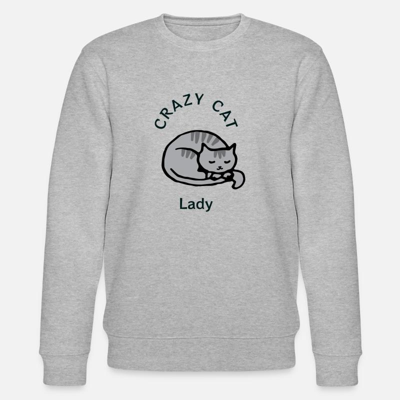 Crazy Cat Lady - Stanley/Stella Unisex Bio-Sweatshirt CHANGER  - Grau meliert