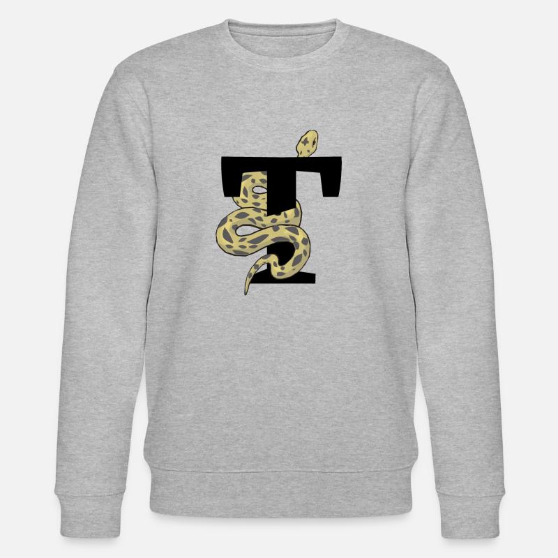 Buchstabe t Schlange - Stanley/Stella Unisex Bio-Sweatshirt CHANGER  - Grau meliert