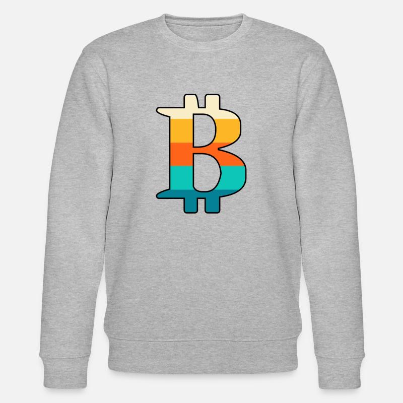 Retro Bitcoin - Stanley/Stella Unisex Bio-Sweatshirt CHANGER  - Grau meliert