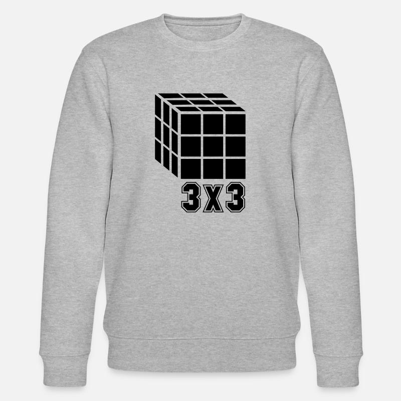 3x3 Würfel Cube - Stanley/Stella Unisex Bio-Sweatshirt CHANGER  - Grau meliert