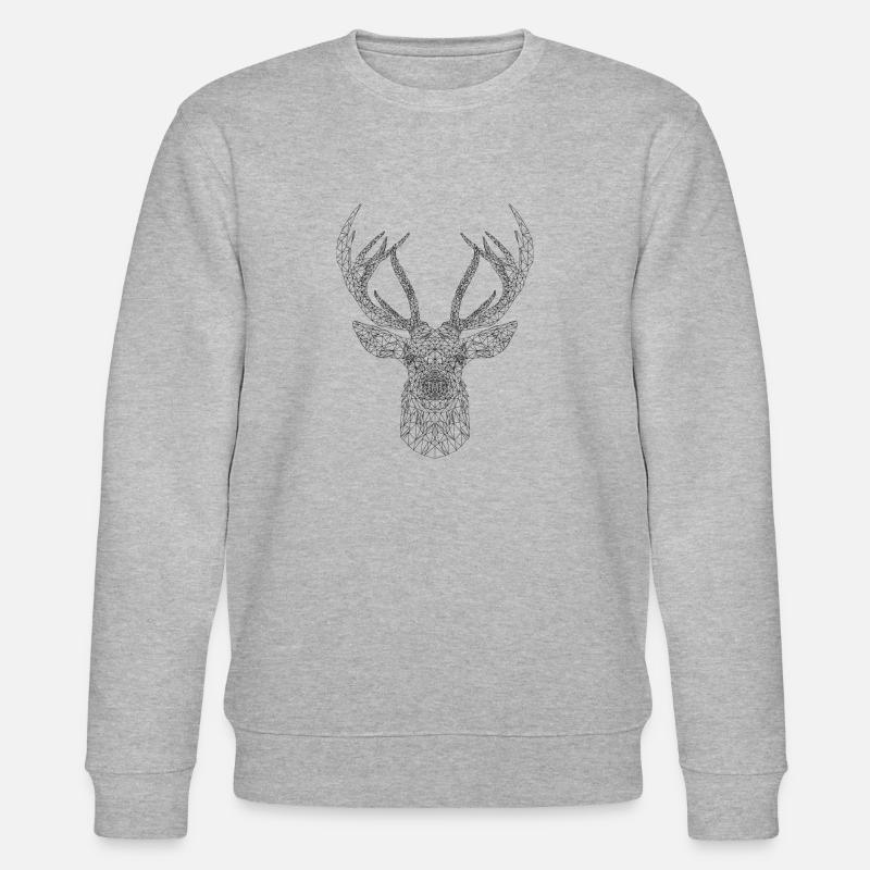 cerf trait - Sweat bio CHANGER Stanley/Stella Unisexe - gris chiné