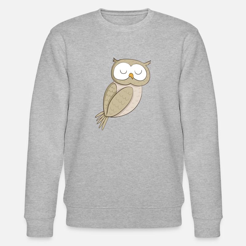Lustige Eule Comic - Stanley/Stella Unisex Bio-Sweatshirt CHANGER  - Grau meliert