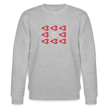 Football Love blanc - Sweat bio CHANGER Stanley/Stella Unisexe - gris chiné - Devant - Nik (191cm) & Marisol (170cm)