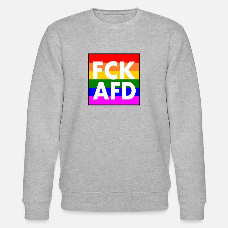 Fck afd - Stanley/Stella Unisex Bio-Sweatshirt CHANGER  - Grau meliert