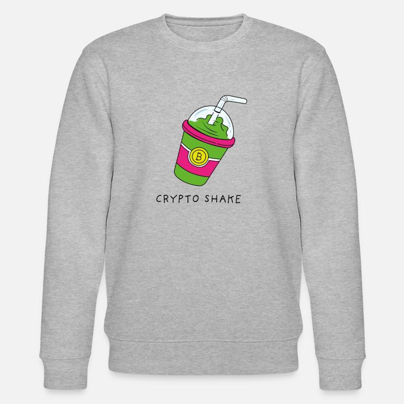 Bitcoin Ethereum Kryptowährungen Shake - Stanley/Stella Unisex Bio-Sweatshirt CHANGER - Grau meliert