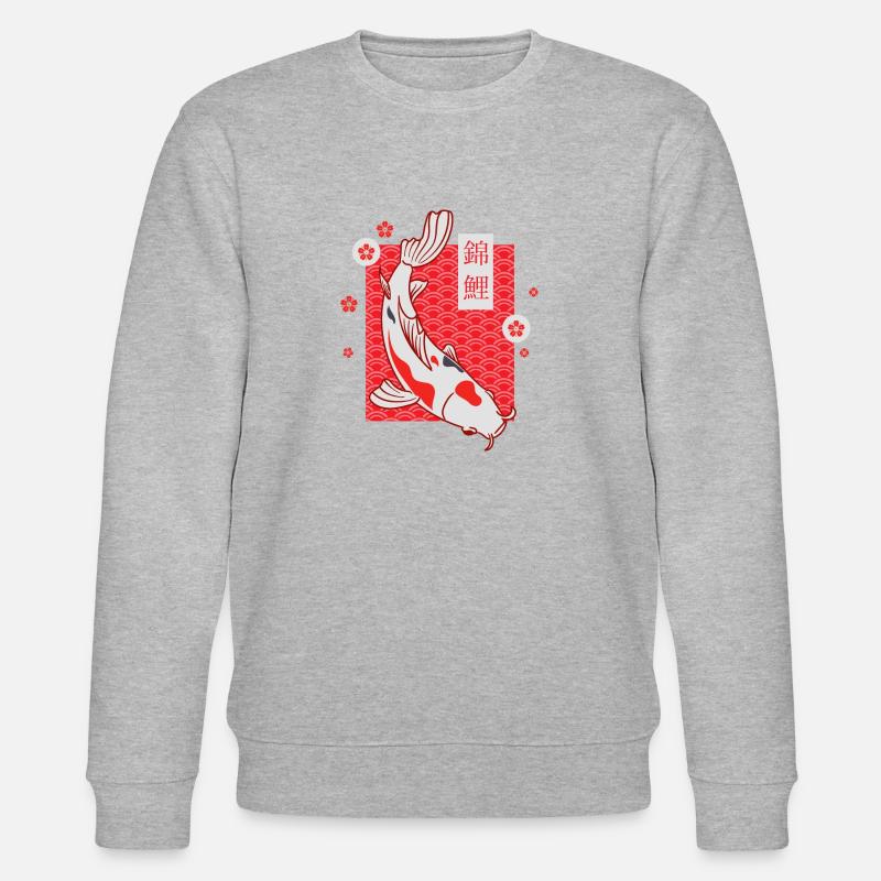 Koi Japanisches Muster - Stanley/Stella Unisex Bio-Sweatshirt CHANGER  - Grau meliert