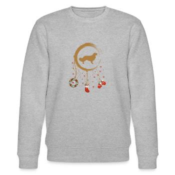 Kooikerhondje Weihnachten Weihnachtstraumfänger - Stanley/Stella Unisex Bio-Sweatshirt CHANGER  - Grau meliert - Vorne - Nik (191cm) & Marisol (170cm)