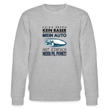 schnelles Auto cooles Auto Sportwagen Geschenkidee - Stanley/Stella Unisex Bio-Sweatshirt CHANGER  - Grau meliert - Vorne - Nik (191cm) & Marisol (170cm)