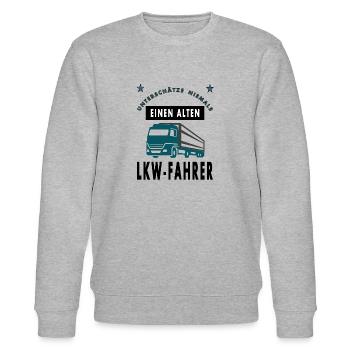 Lkw-Fahrer cooler Spruch Lkw fahren Geschenkidee - Stanley/Stella Unisex Bio-Sweatshirt CHANGER  - Grau meliert - Vorne - Nik (191cm) & Marisol (170cm)