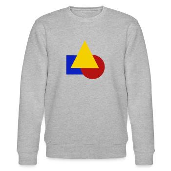 Geometrisch - Stanley/Stella Unisex Bio-Sweatshirt CHANGER  - Grau meliert - Vorne - Nik (191cm) & Marisol (170cm)