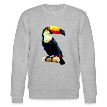 Polygonaler Tukan - Stanley/Stella Unisex Bio-Sweatshirt CHANGER  - Grau meliert - Vorne - Nik (191cm) & Marisol (170cm)