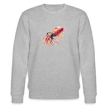 Cute Firefly Squid, Watercolor - Stanley/Stella CHANGER Unisex Organic Sweatshirt - heather grey - Front - Nik (191cm) & Marisol (170cm)