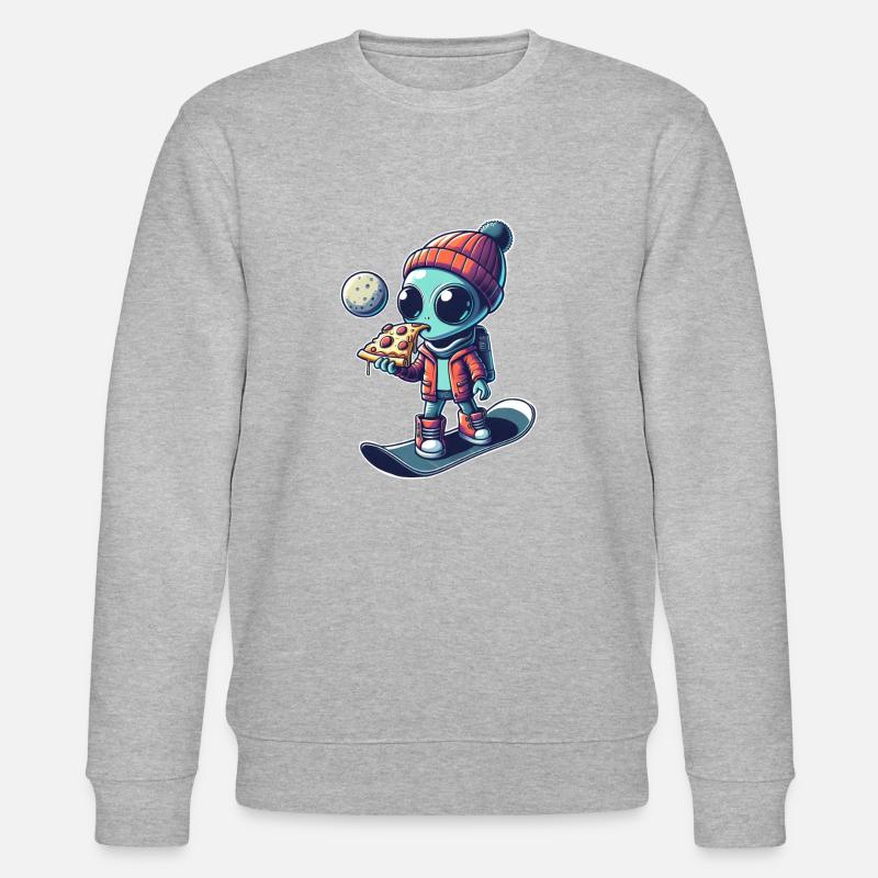 Mignon Comic Alien Snowboard Snowboarder - Sweat bio CHANGER Stanley/Stella Unisexe - gris chiné