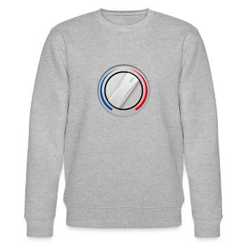 Rotary knob for operating a washing machine. - Stanley/Stella CHANGER Unisex Organic Sweatshirt - heather grey - Front - Nik (191cm) & Marisol (170cm)