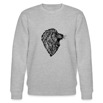 Löwe - Stanley/Stella Unisex Bio-Sweatshirt CHANGER  - Grau meliert - Vorne - Nik (191cm) & Marisol (170cm)