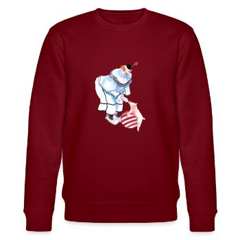 Zirkus Clown mit Schwein und Ball - Stanley/Stella Unisex Bio-Sweatshirt CHANGER  - Burgunderrot - Vorne - Nik (191cm) & Marisol (170cm)