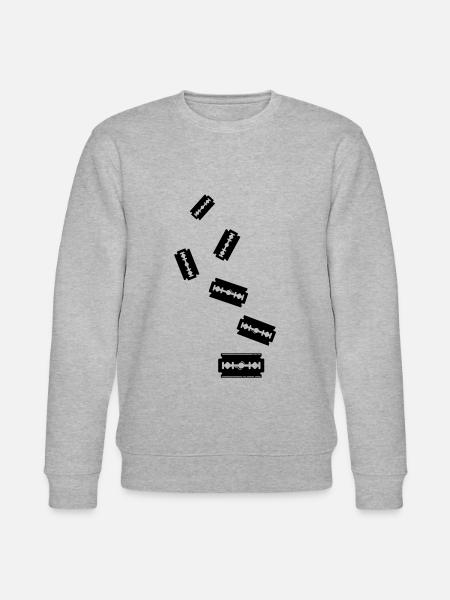 Razor Blade Icon Icon - Stanley/Stella CHANGER Unisex Organic Sweatshirt - heather grey