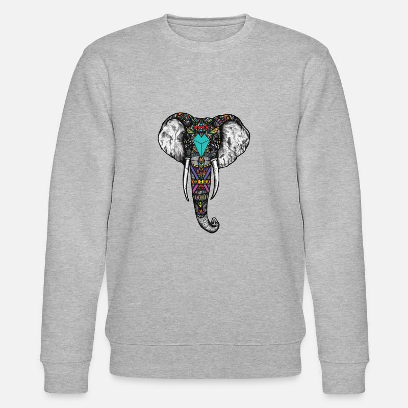 Indischer Elefant - Stanley/Stella Unisex Bio-Sweatshirt CHANGER  - Grau meliert