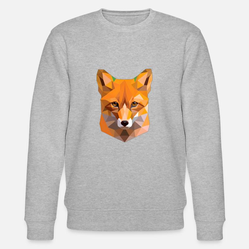 Abstrakter Polygon Fuchs - Stanley/Stella Unisex Bio-Sweatshirt CHANGER  - Grau meliert