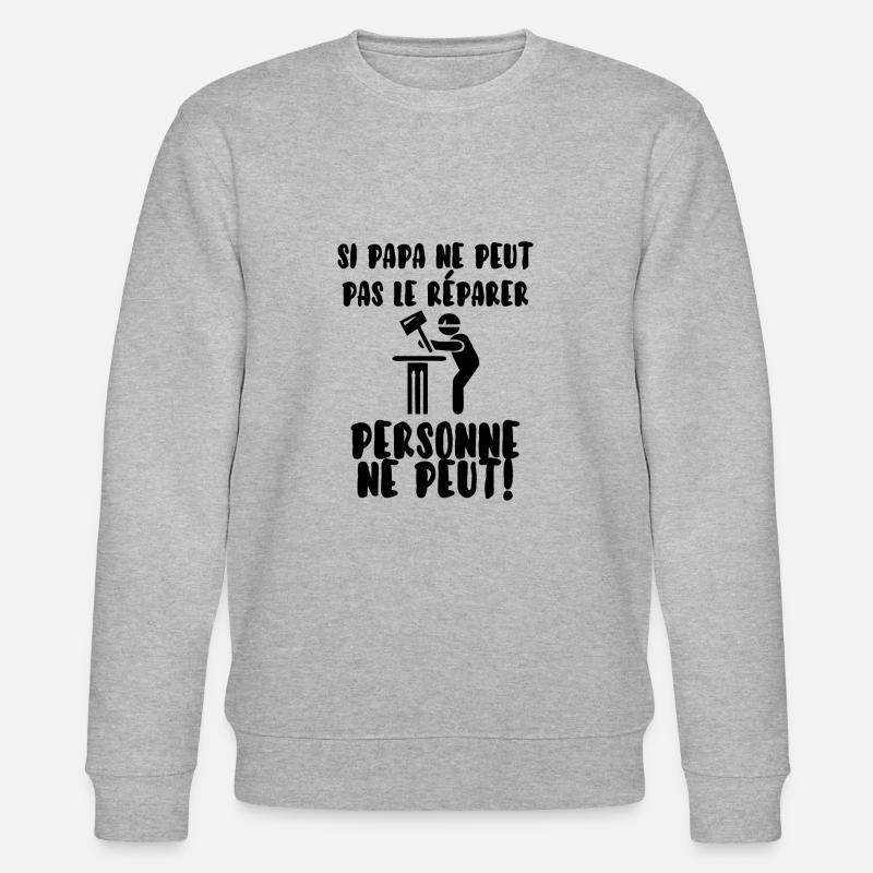 Papa bricoleur - Sweat bio CHANGER Stanley/Stella Unisexe - gris chiné