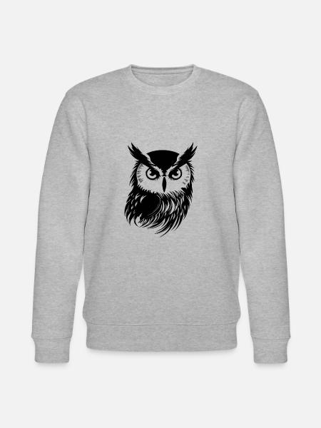 Owl Owl Bird Birds - Stanley/Stella CHANGER Unisex Organic Sweatshirt - heather grey