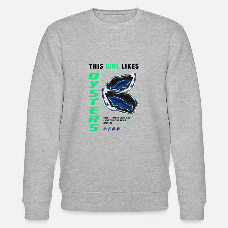 Mädchen mag Austern, Meerestiere, Meeresfrüchte, - Stanley/Stella Unisex Bio-Sweatshirt CHANGER - Grau meliert
