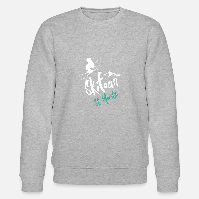 Skiing St Moritz - Stanley/Stella CHANGER Unisex Organic Sweatshirt - heather grey