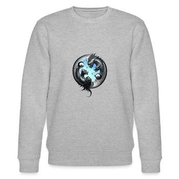 Dragon,Dragon,Graffiti,Ink,Ink,Illustration - Stanley/Stella CHANGER Unisex Organic Sweatshirt - heather grey - Front - Nik (191cm) & Marisol (170cm)