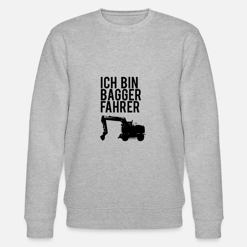Bagger Fahrer Tshirt - Stanley/Stella Unisex Bio-Sweatshirt CHANGER  - Grau meliert