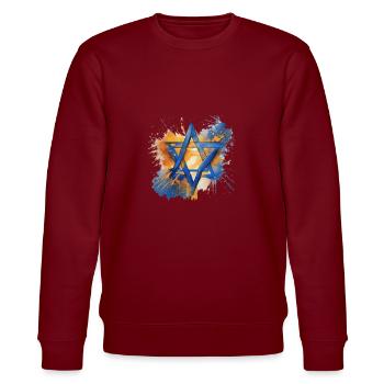 Israel - Stanley/Stella Unisex Bio-Sweatshirt CHANGER  - Burgunderrot - Vorne - Nik (191cm) & Marisol (170cm)