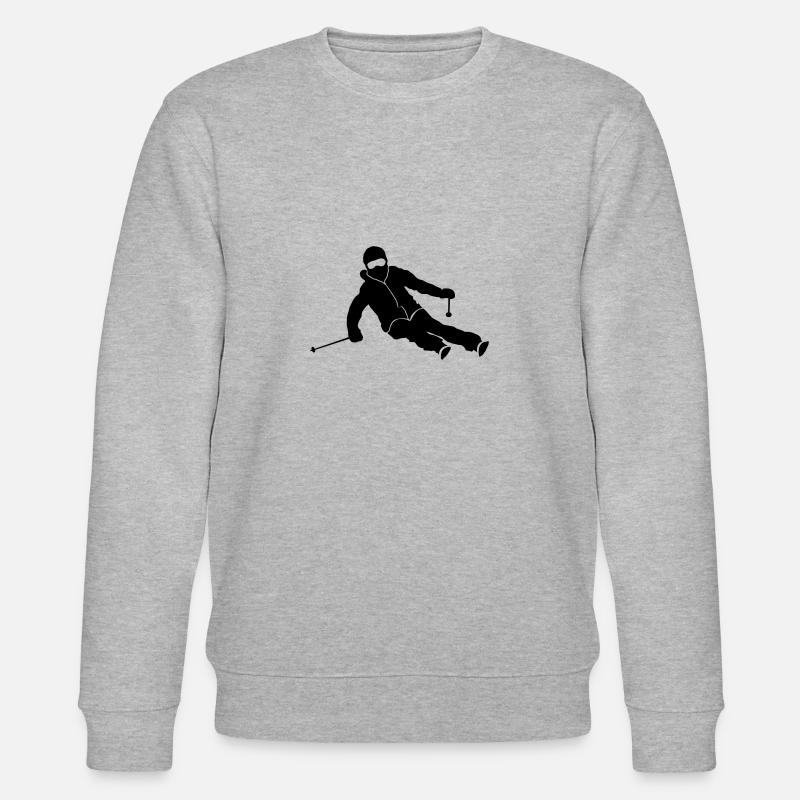 Winter - Skifahrer Carving - Stanley/Stella Unisex Bio-Sweatshirt CHANGER  - Grau meliert